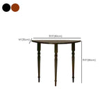 Vintage Half Moon Wood Black Standard Console Table #size