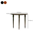 Vintage Half Moon Wood Black Standard Console Table Image - 12