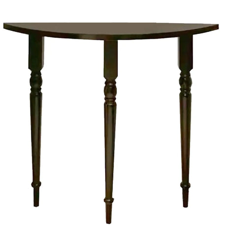 Vintage Half Moon Wood Black Standard Console Table Image - 2