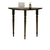 Vintage Half Moon Wood Black Standard Console Table Image - 8