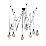 Vintage Industrial Black Metal Cage Pendant Light Image - 8