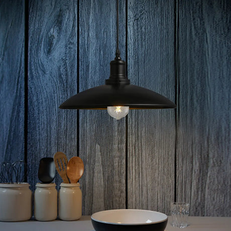 Vintage Industrial Dome Iron Pendant Light Dining Room Image - 1