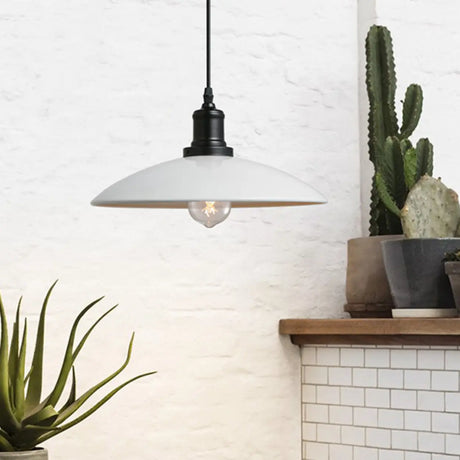 Vintage Industrial Dome Iron Pendant Light Dining Room Image - 2