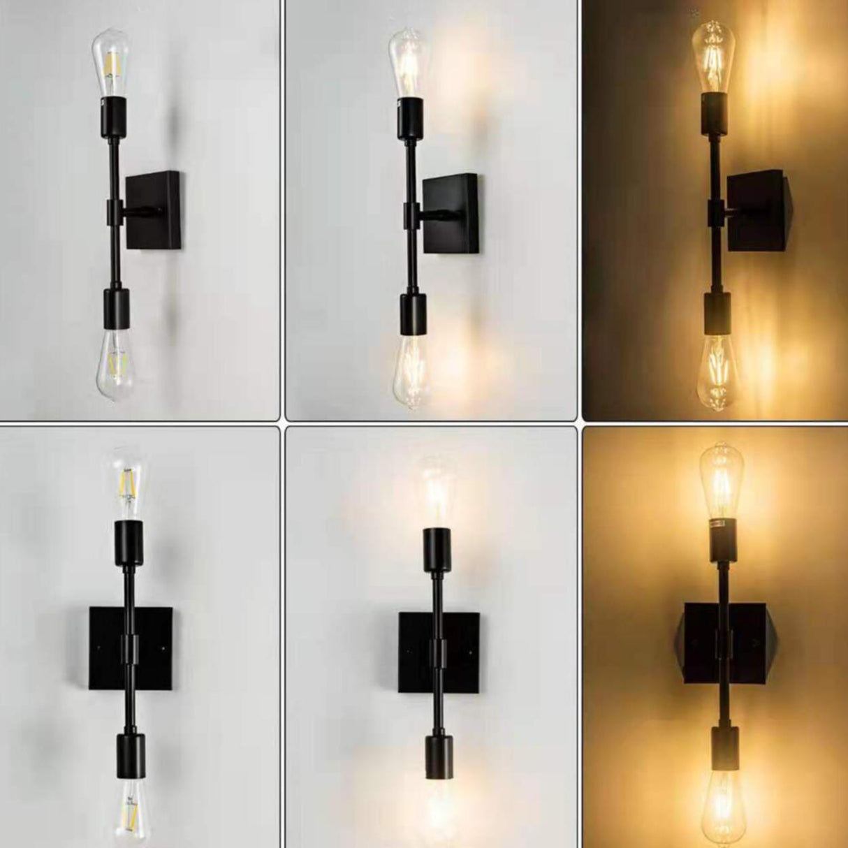 Vintage Industrial Double Bulb Vanity Wall Light Image - 11