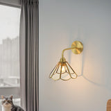 Vintage Industrial Floral Brass  Wall Sconce Image - 1