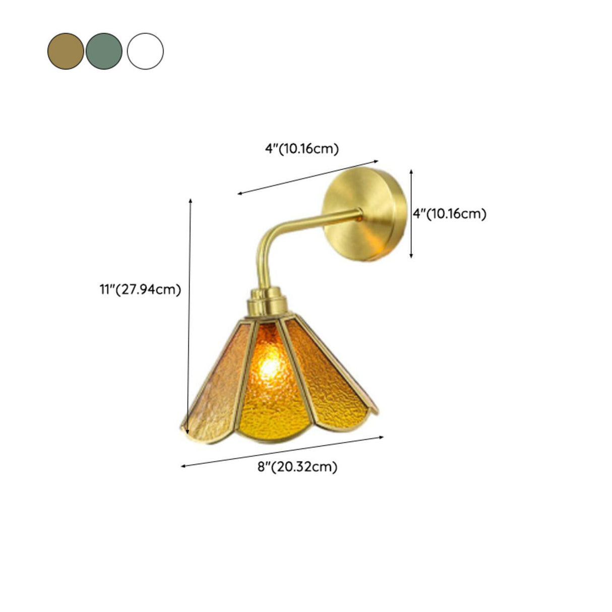 Vintage Industrial Floral Brass  Wall Sconce 