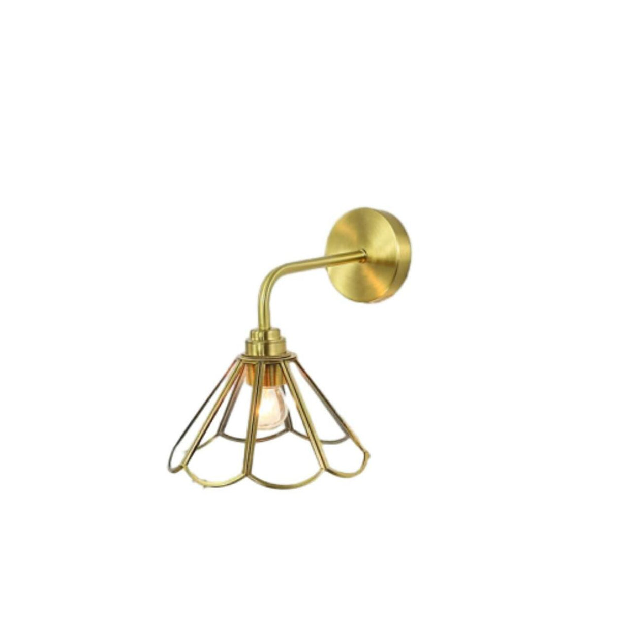 Vintage Industrial Floral Brass  Wall Sconce Image - 3
