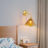 Vintage Industrial Floral Brass  Wall Sconce Image - 6