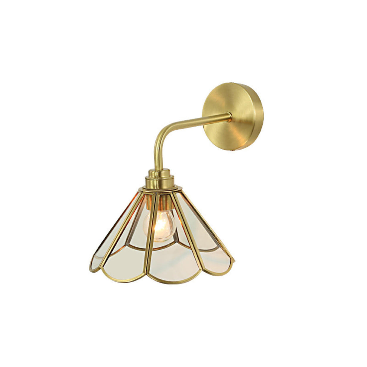 Vintage Industrial Floral Brass  Wall Sconce Image - 8