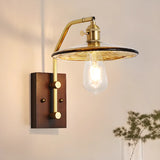 Vintage Industrial Glass Shade Wall Sconce Image - 2