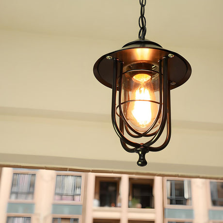Vintage Industrial Lantern Outdoor Pendant Light Image - 2