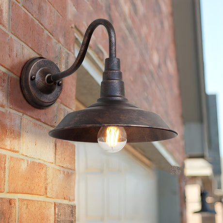 Vintage Industrial Outdoor Cone Metal Wall Sconce Image - 1