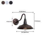 Vintage Industrial Outdoor Cone Metal Wall Sconce #size