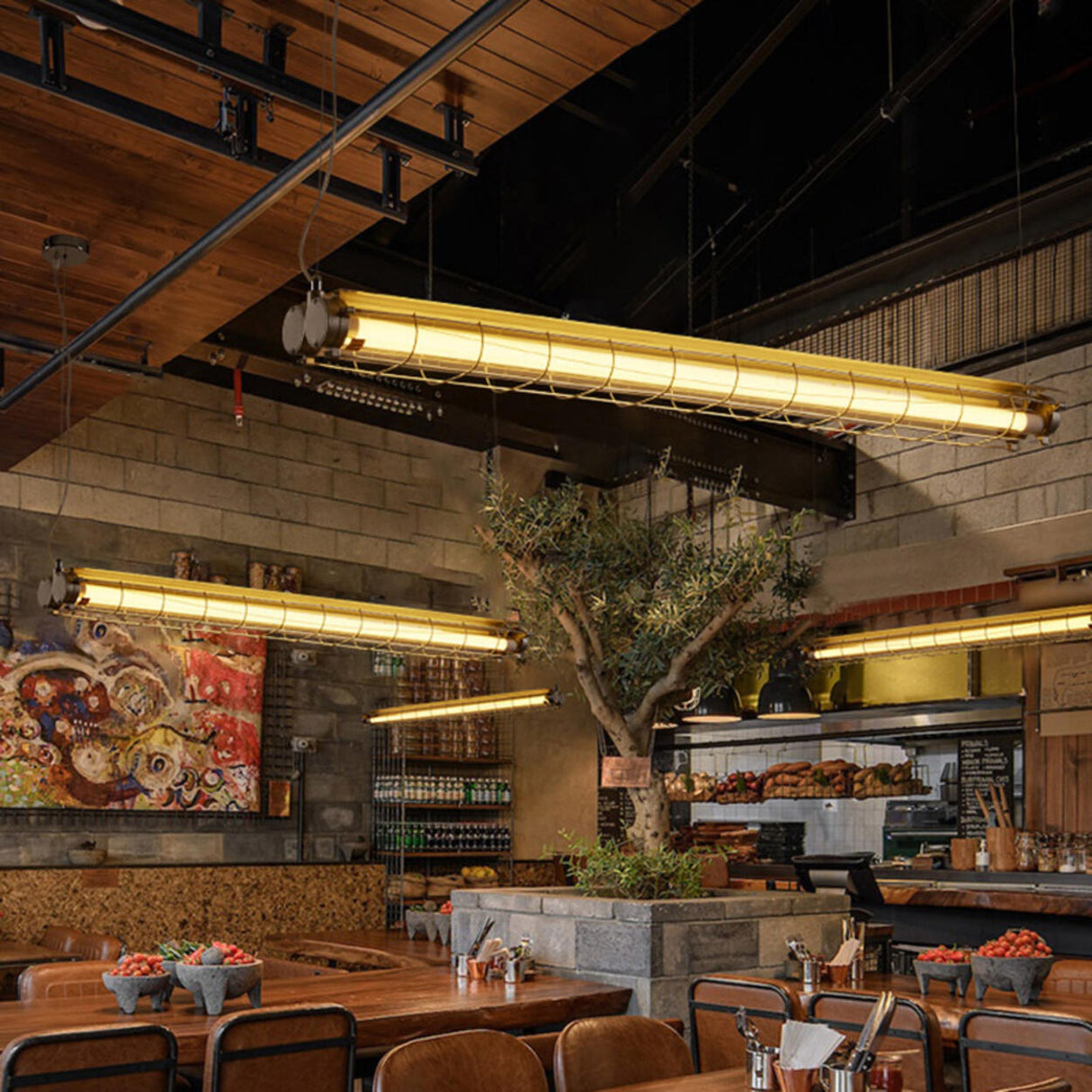 Vintage Industrial Strip Kitchen Island Pendant Light Image - 2