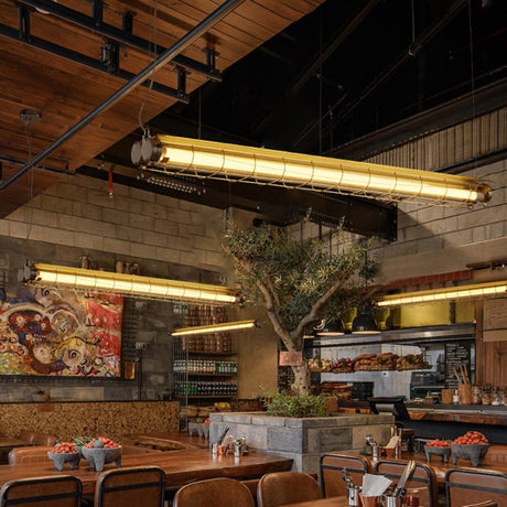 Vintage Industrial Strip Kitchen Island Pendant Light Image - 2
