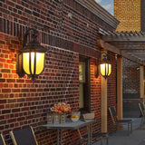 Vintage Lantern Black Aluminum Outdoor Wall Light Image - 12