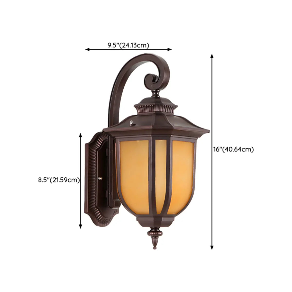 Vintage Lantern Black Aluminum Outdoor Wall Light 