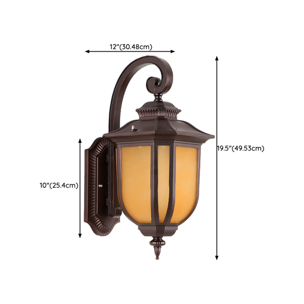 Vintage Lantern Black Aluminum Outdoor Wall Light Image - 16