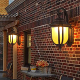 Vintage Lantern Black Aluminum Outdoor Wall Light Image - 3