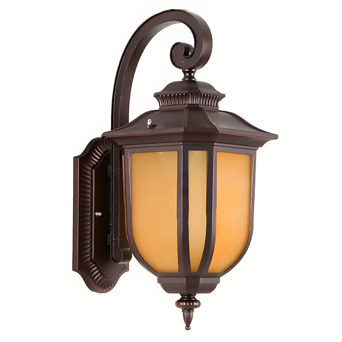 Vintage Lantern Black Aluminum Outdoor Wall Light Image - 5