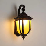 Vintage Lantern Black Aluminum Outdoor Wall Light Image - 6