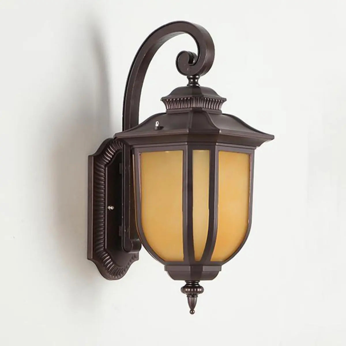 Vintage Lantern Black Aluminum Outdoor Wall Light Image - 7