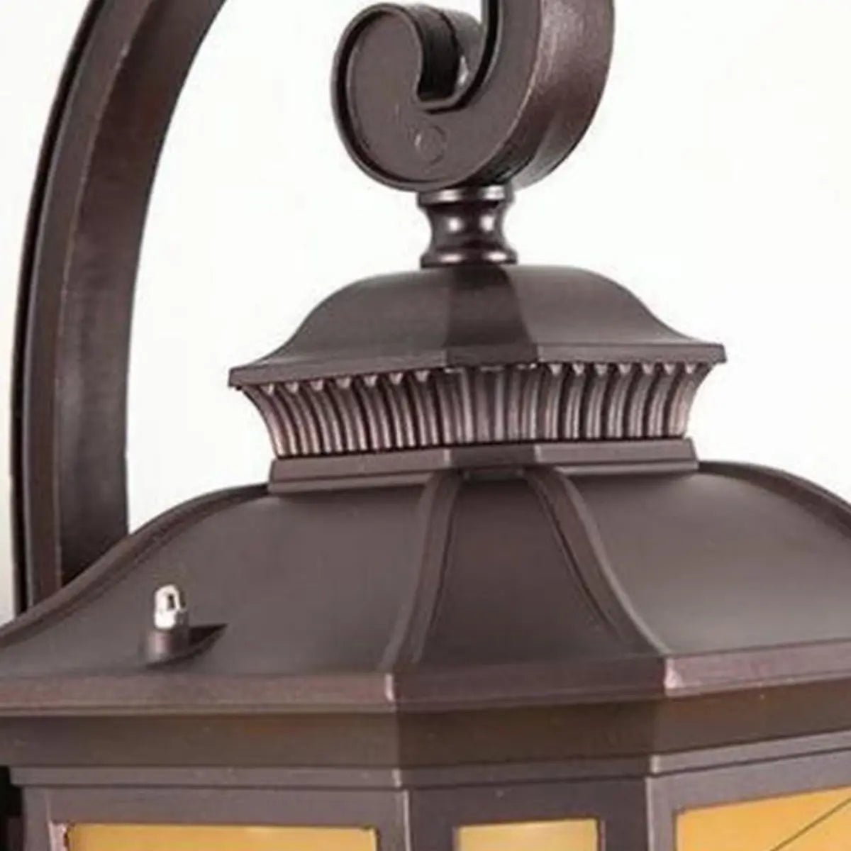 Vintage Lantern Black Aluminum Outdoor Wall Light Image - 8