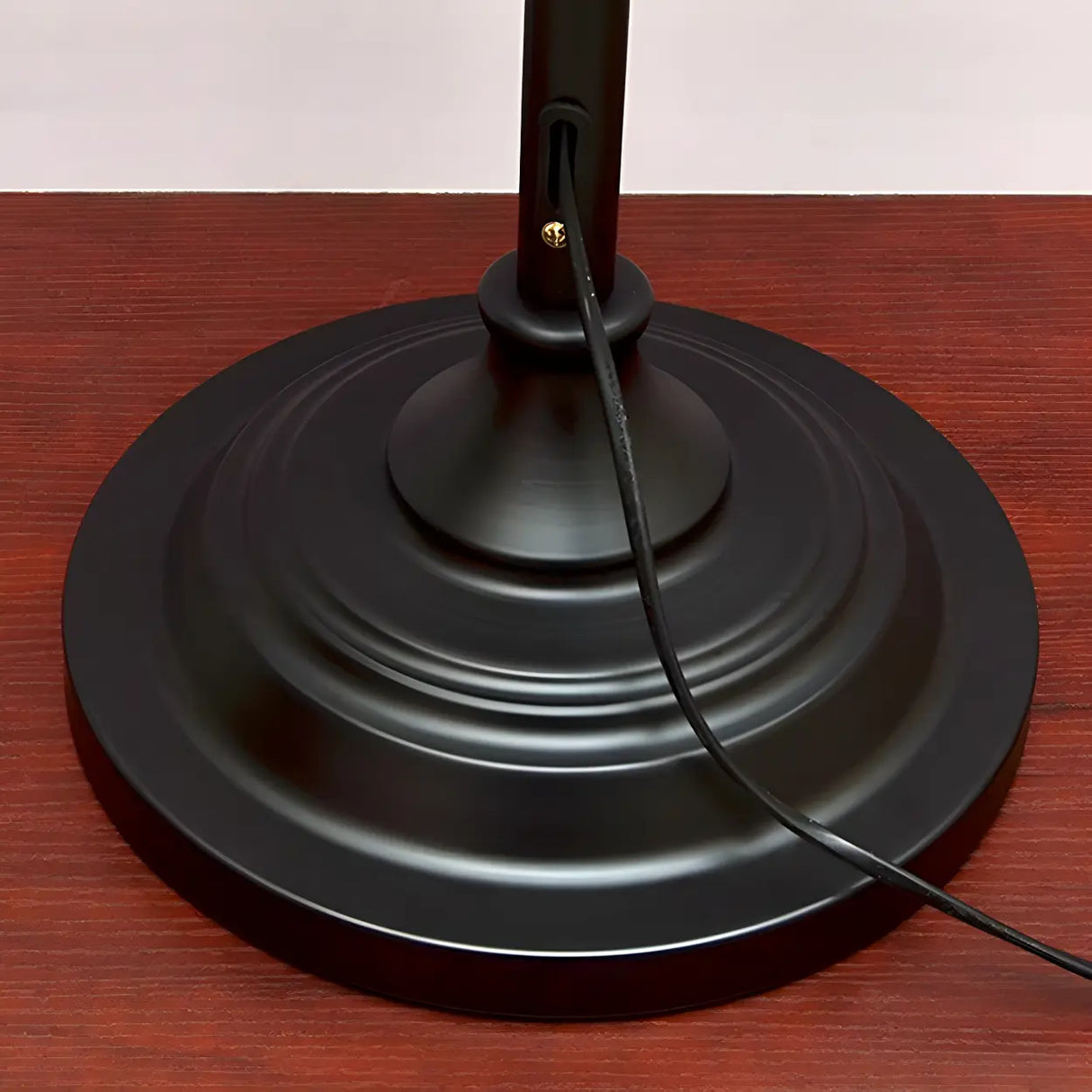 Vintage Lantern Black Metal Floor Lamp with Shelf Image - 11