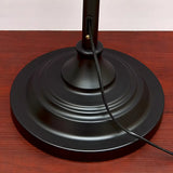Vintage Lantern Black Metal Floor Lamp with Shelf Image - 11
