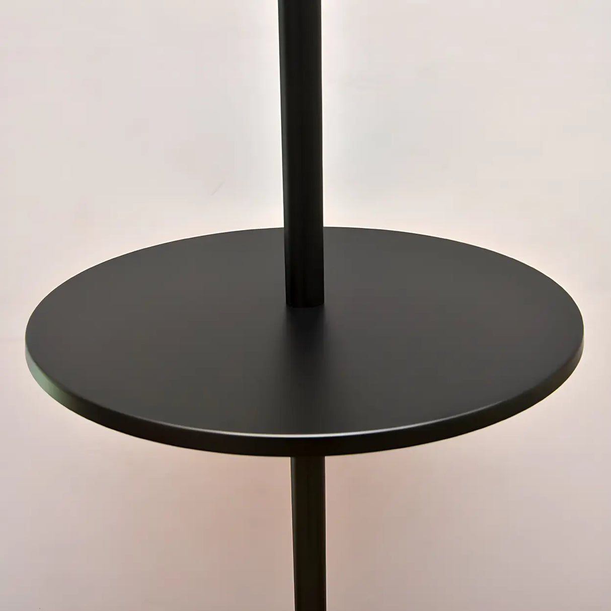 Vintage Lantern Black Metal Floor Lamp with Shelf Image - 12