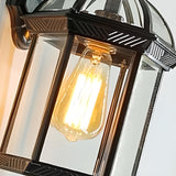 Vintage Lantern Black Outdoor Wall Sconce Image - 11