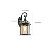 Vintage Lantern Black Outdoor Wall Sconce #size