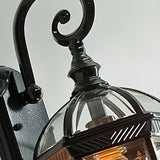 Vintage Lantern Black Outdoor Wall Sconce Image - 9