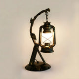 Vintage Lantern Brass Vine Decor Bedroom Table Lamp Image - 3