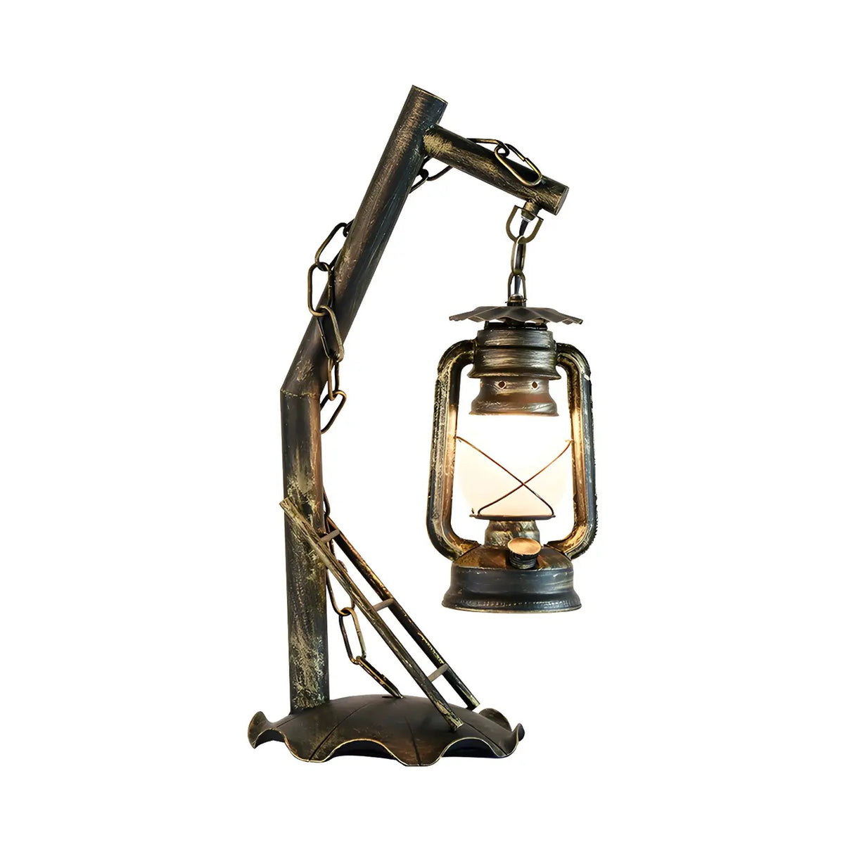 Vintage Lantern Brass Vine Decor Bedroom Table Lamp Image - 6