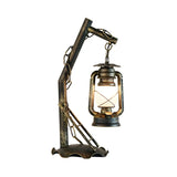 Vintage Lantern Brass Vine Decor Bedroom Table Lamp Image - 6