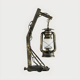 Vintage Lantern Brass Vine Decor Bedroom Table Lamp Image - 7