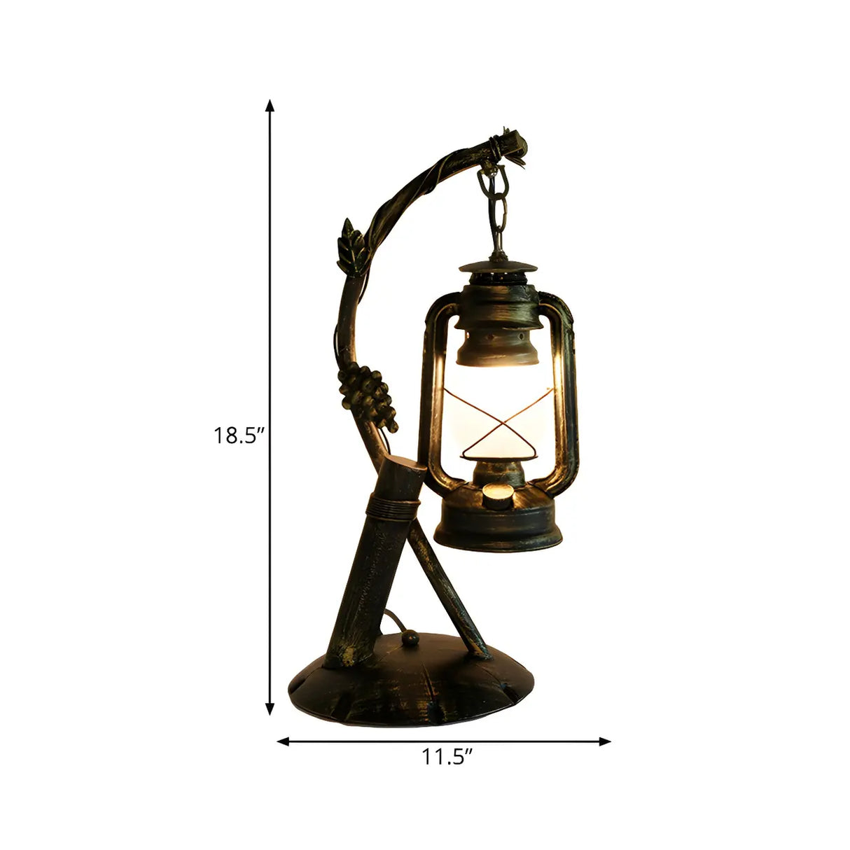 Vintage Lantern Brass Vine Decor Bedroom Table Lamp 