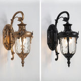 Vintage Lantern Glass Outdoor Ambient Wall Light Bronze Image - 10