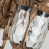 Vintage Lantern Glass Outdoor Ambient Wall Light Bronze Image - 12