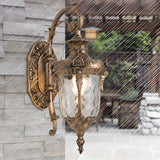 Vintage Lantern Glass Outdoor Ambient Wall Light Bronze Image - 4
