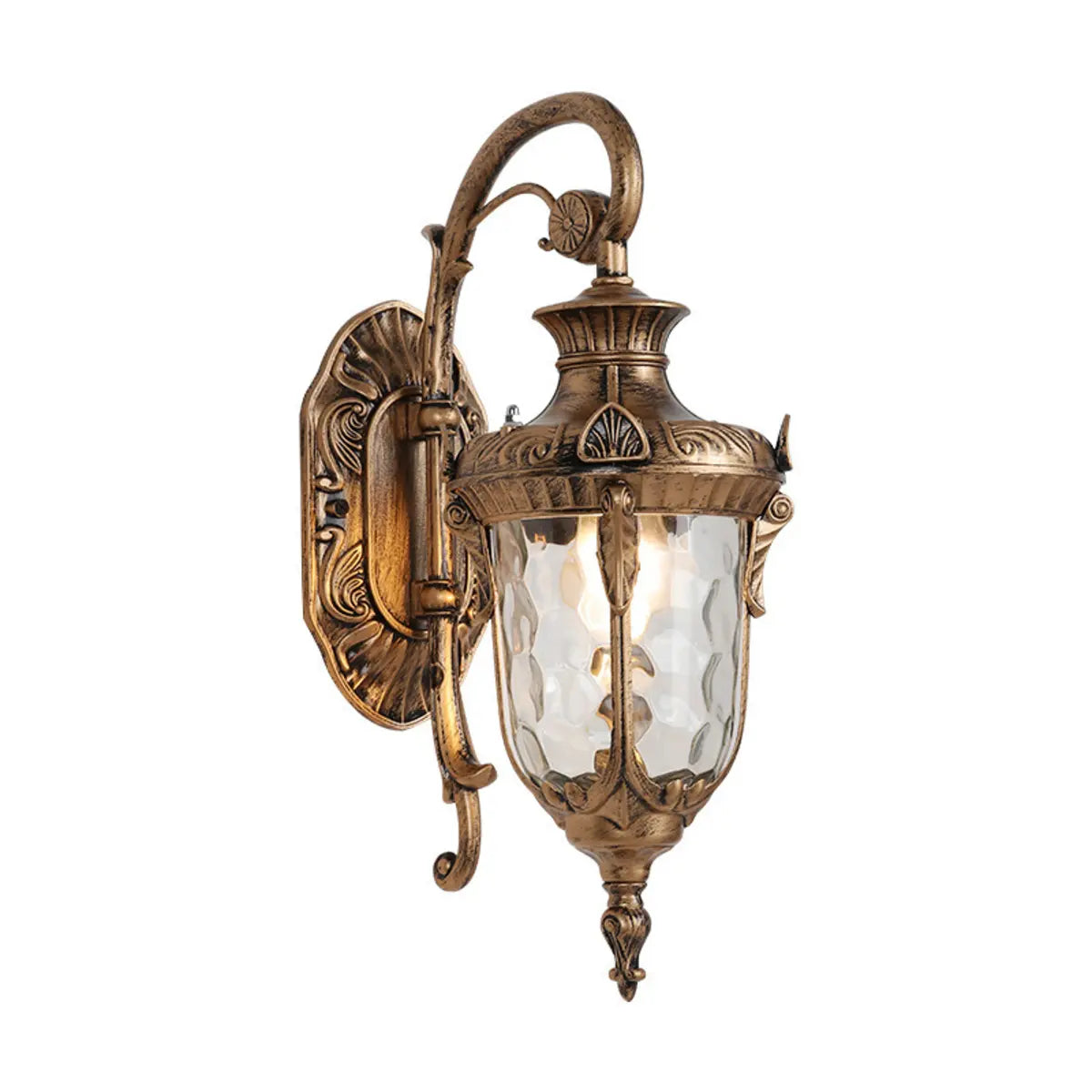 Vintage Lantern Glass Outdoor Ambient Wall Light Bronze Image - 5
