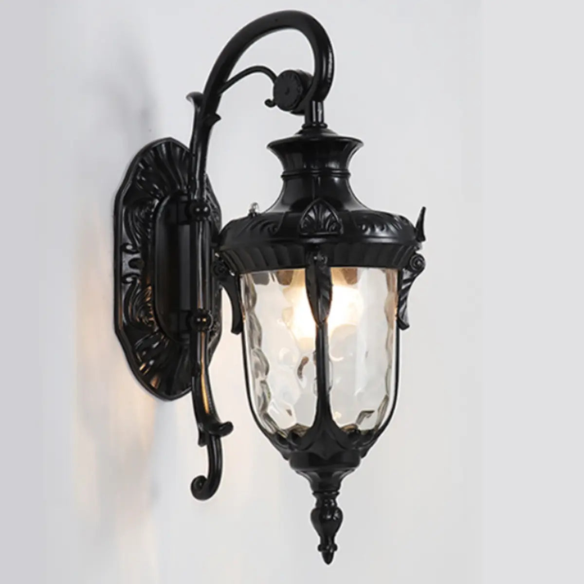Vintage Lantern Glass Outdoor Ambient Wall Light Bronze Image - 7