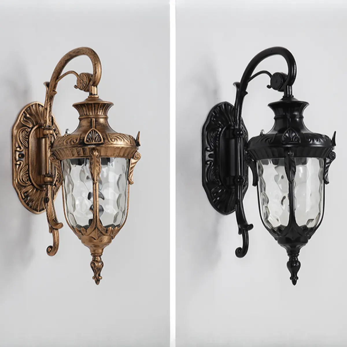 Vintage Lantern Glass Outdoor Ambient Wall Light Bronze Image - 9