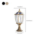 Vintage Lantern Glass Solar Outdoor Post Table Lamp #size