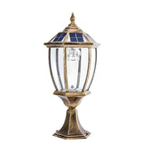 Vintage Lantern Glass Solar Outdoor Post Table Lamp Image - 5
