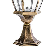 Vintage Lantern Glass Solar Outdoor Post Table Lamp Image - 8