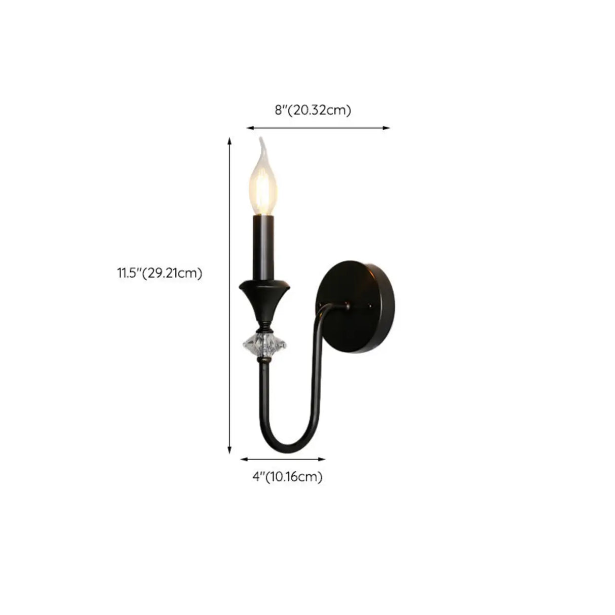 Vintage Black Candle Bulb LED Wall Sconce Light Image - 21