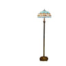 Vintage Modish Stained-Glass Dome Metal Floor Light Image - 15