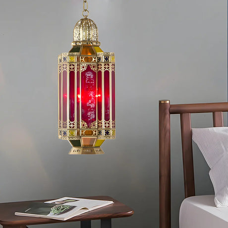 Vintage Moroccan Bedroom Lantern Gold Pendant Chandelier Image - 2